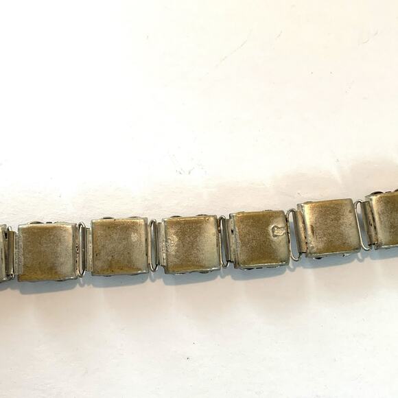 Vintage Italian Micro Mosaic Bracelet Floral Millefiori Glass Link Panel Jewelry - Picture 13 of 16